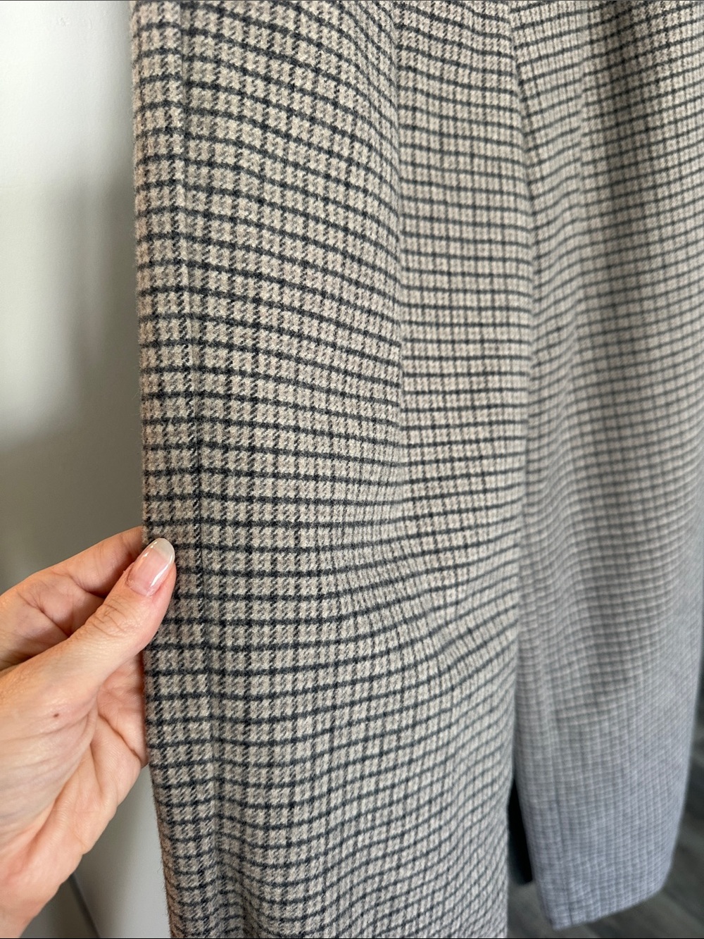 Aritzia The Effortless Pant - Brown and Cream Plaid - Picture 3 of 5